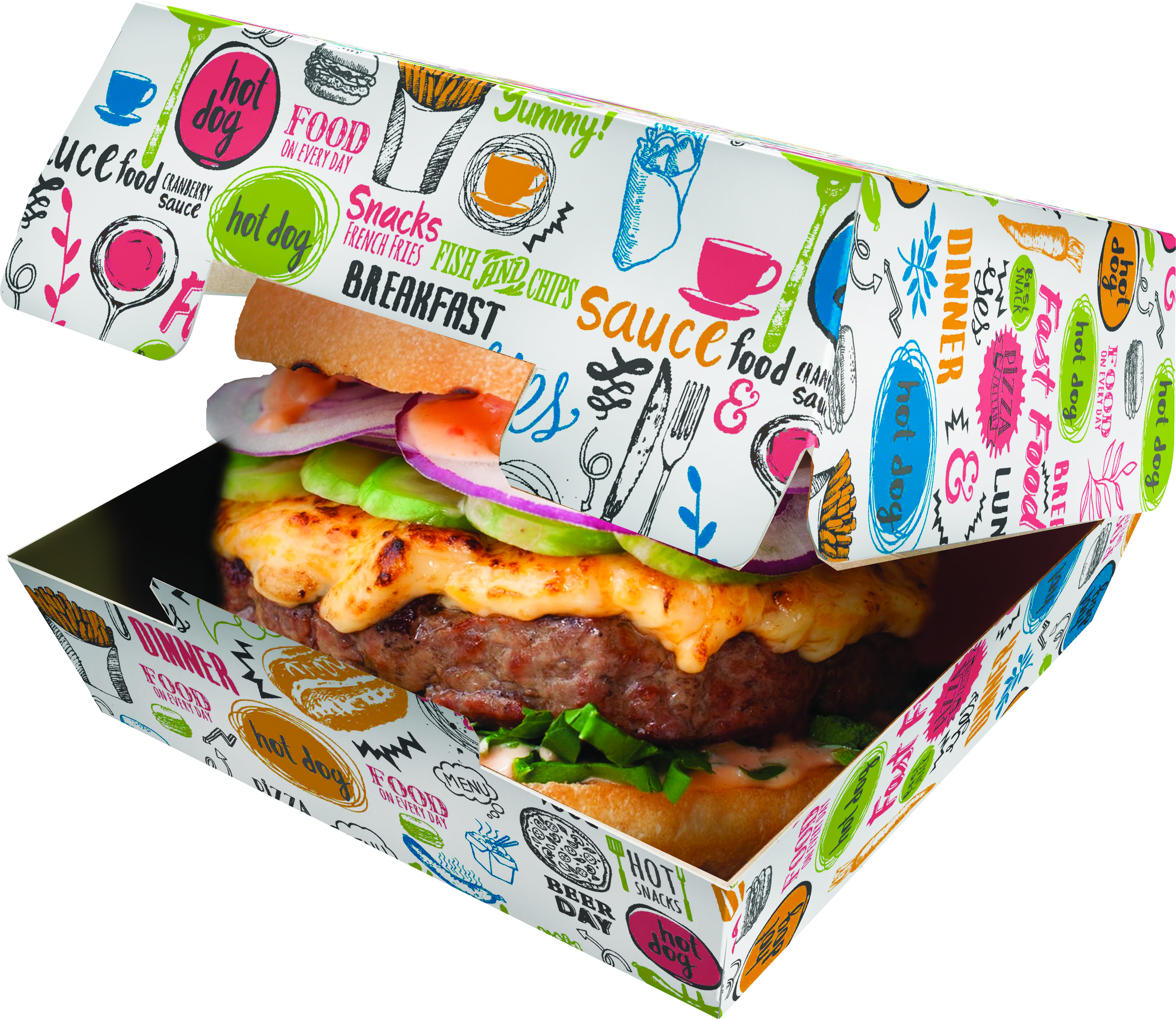 OSQ BURGER M Enjoy packaging for burgers