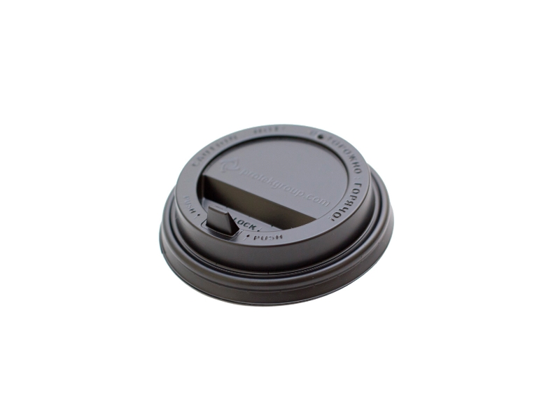 Lid for glasses CUP COVER RECLOSE 350 BLACK 90 mm black with a brewhouse