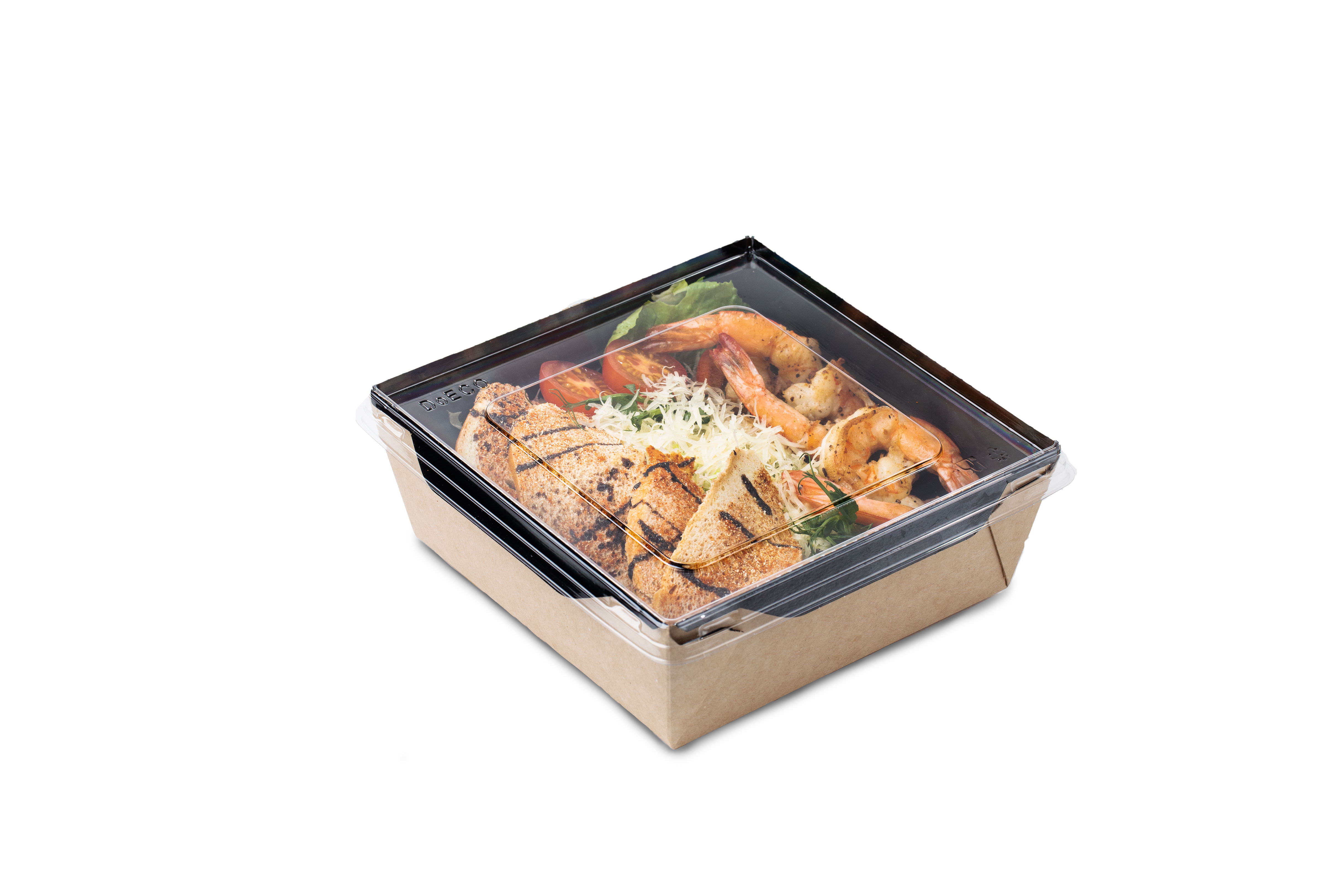 Salad bowls OSQ OPSALAD 400 BE with transparent lid Black Edition