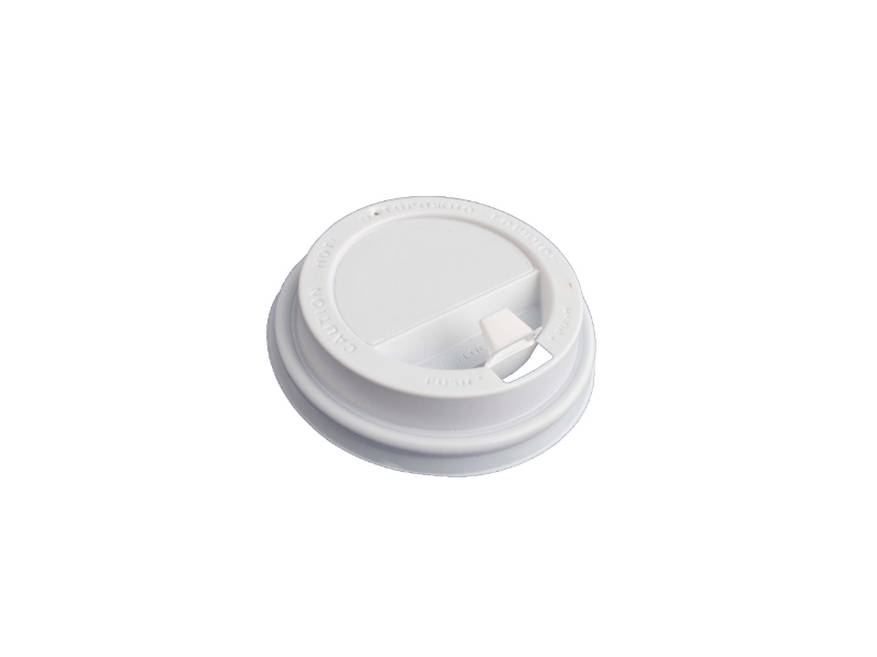 Lid for glasses CUP COVER RECLOSE 250 WHITE 80 mm white with a brewhouse